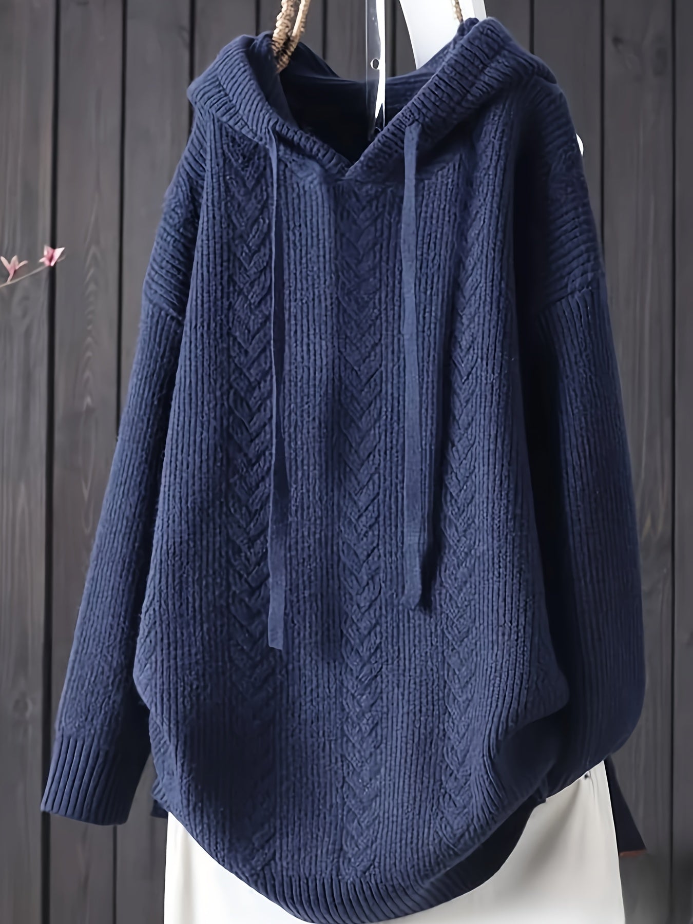 Helena | Lässiger Strick-Kapuzenpullover mit langen Ärmeln
