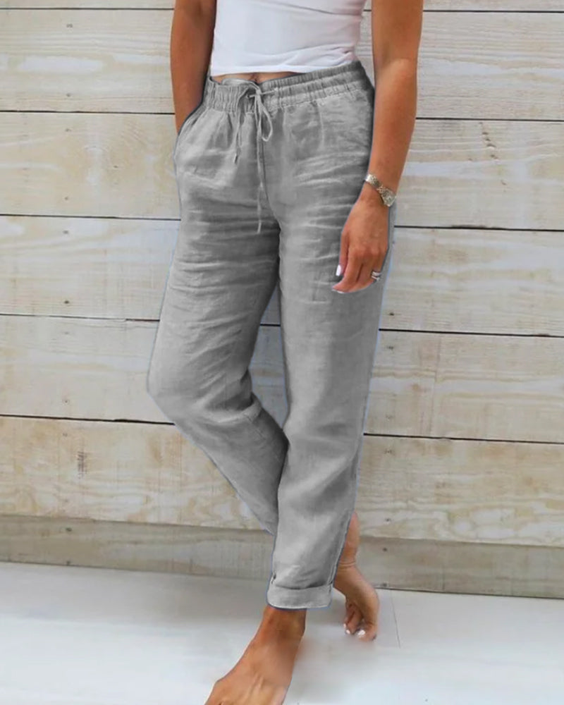 Lucia | Modische Hose aus Leinen und Baumwolle