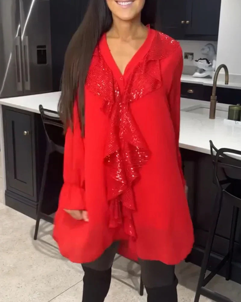 Lina | Elegante Bluse für Damen mit Volantbesatz