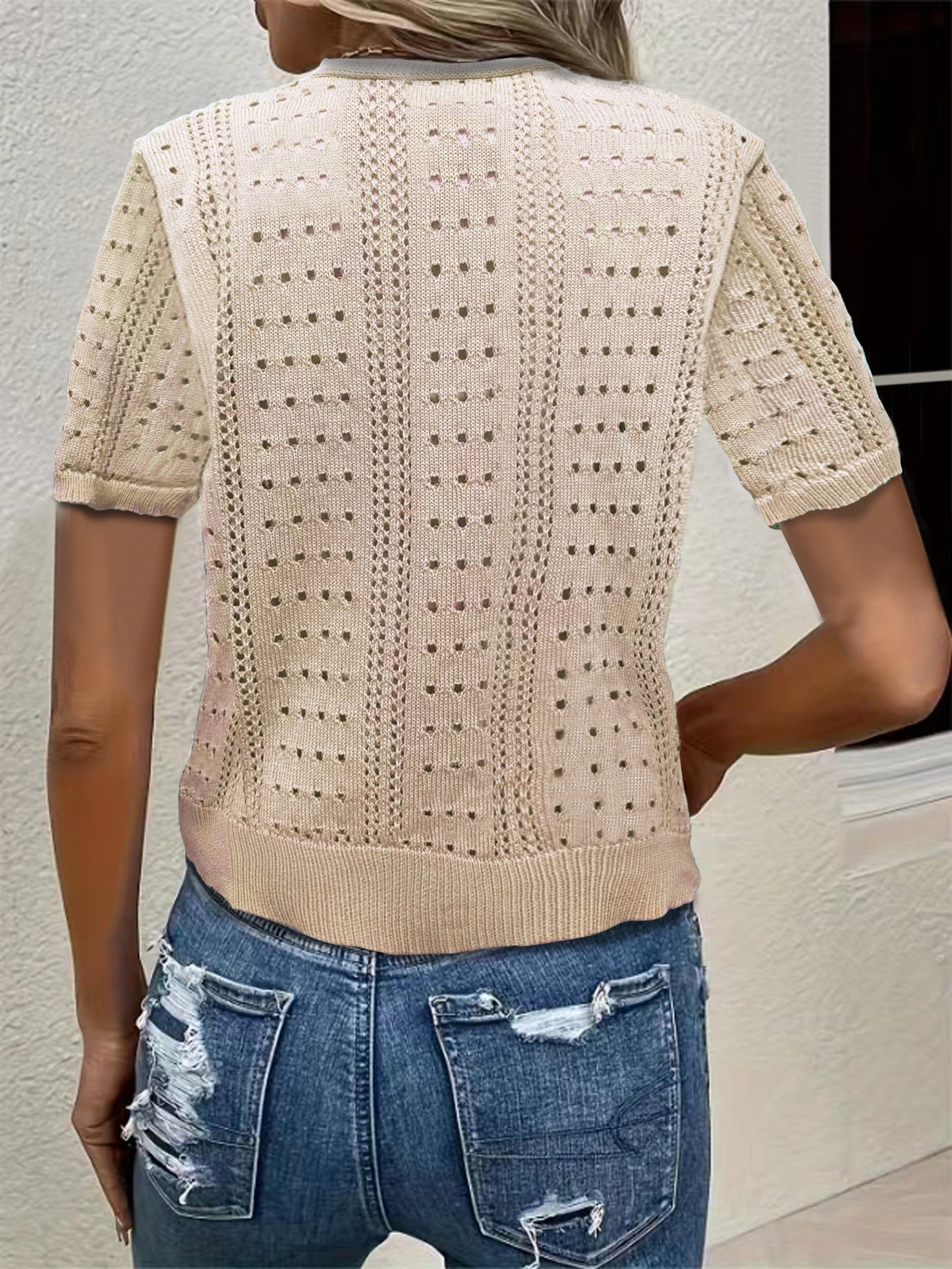 Emma | V-Ausschnitt Strickcardigan Kurzarm