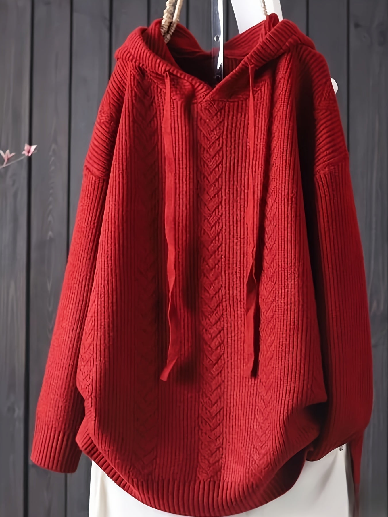 Helena | Lässiger Strick-Kapuzenpullover mit langen Ärmeln