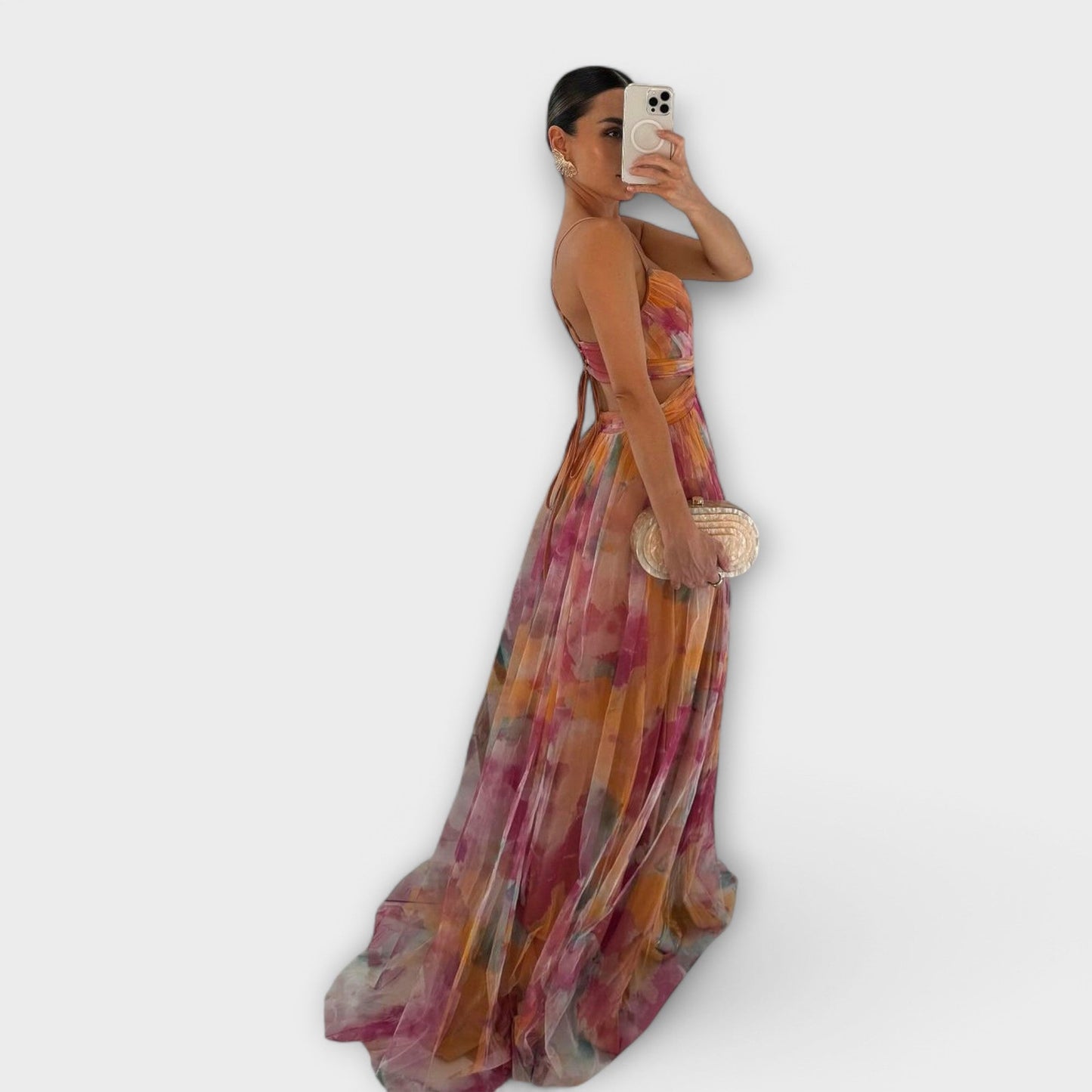 Isabella | Elegantes Mesh Maxikleid für Damen