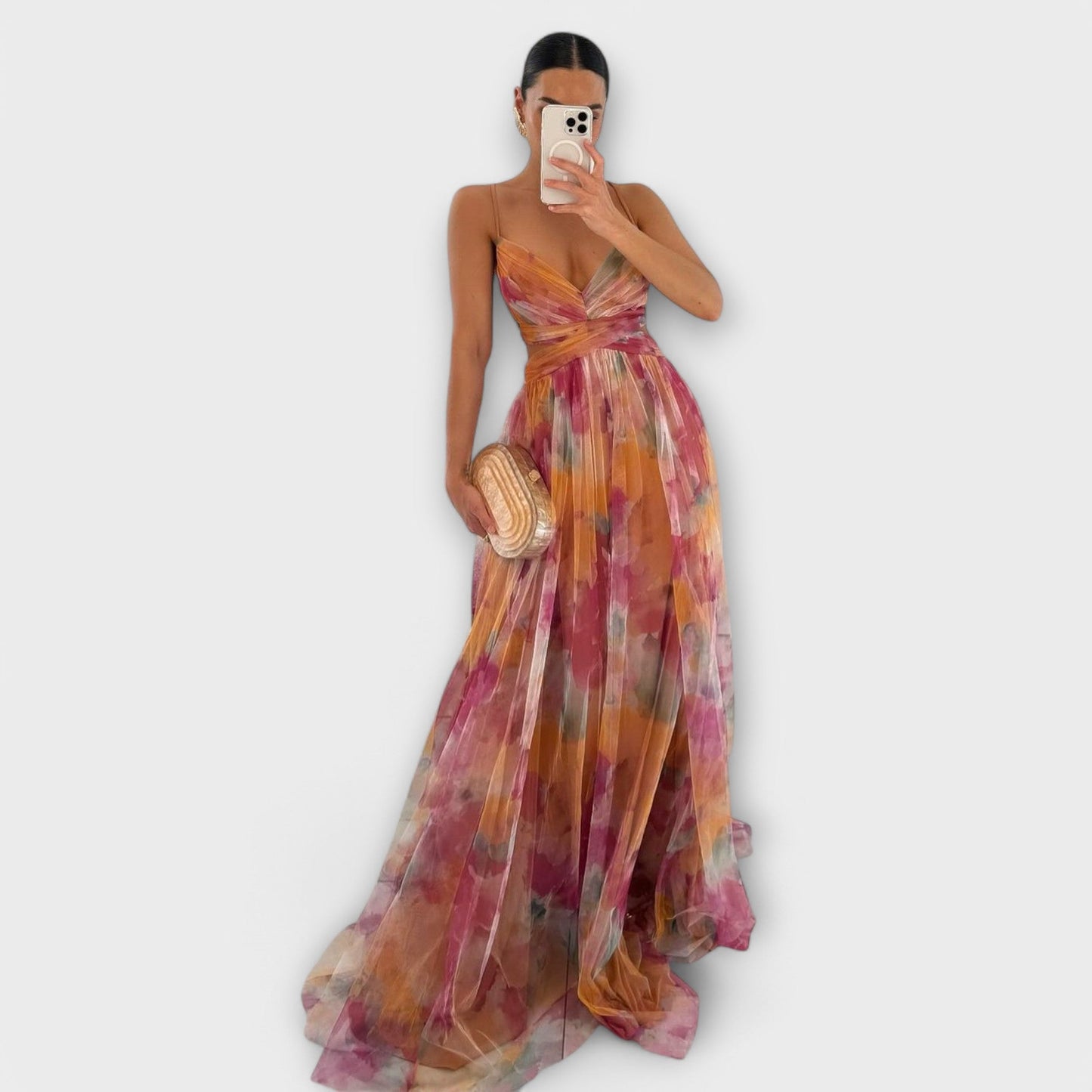 Isabella | Elegantes Mesh Maxikleid für Damen
