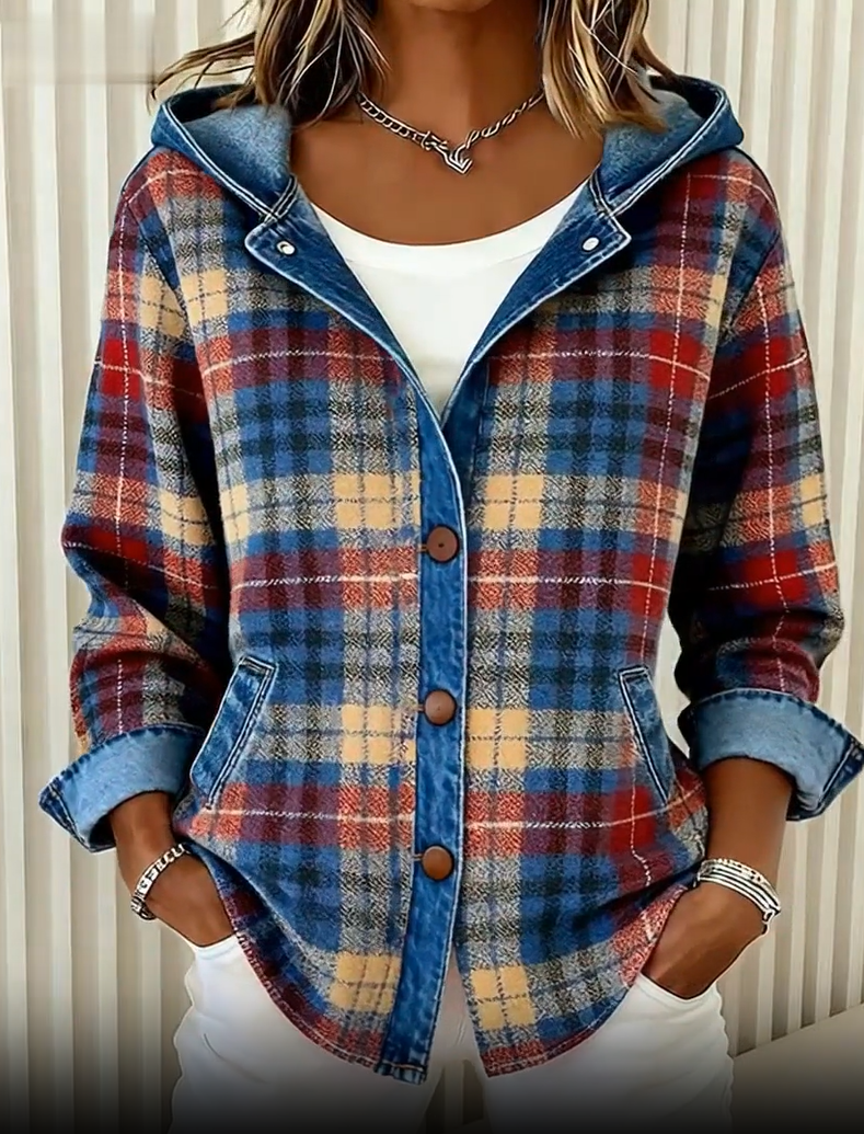 Mona | Damen-Jeansjacke im modernen Kapuzen-Design