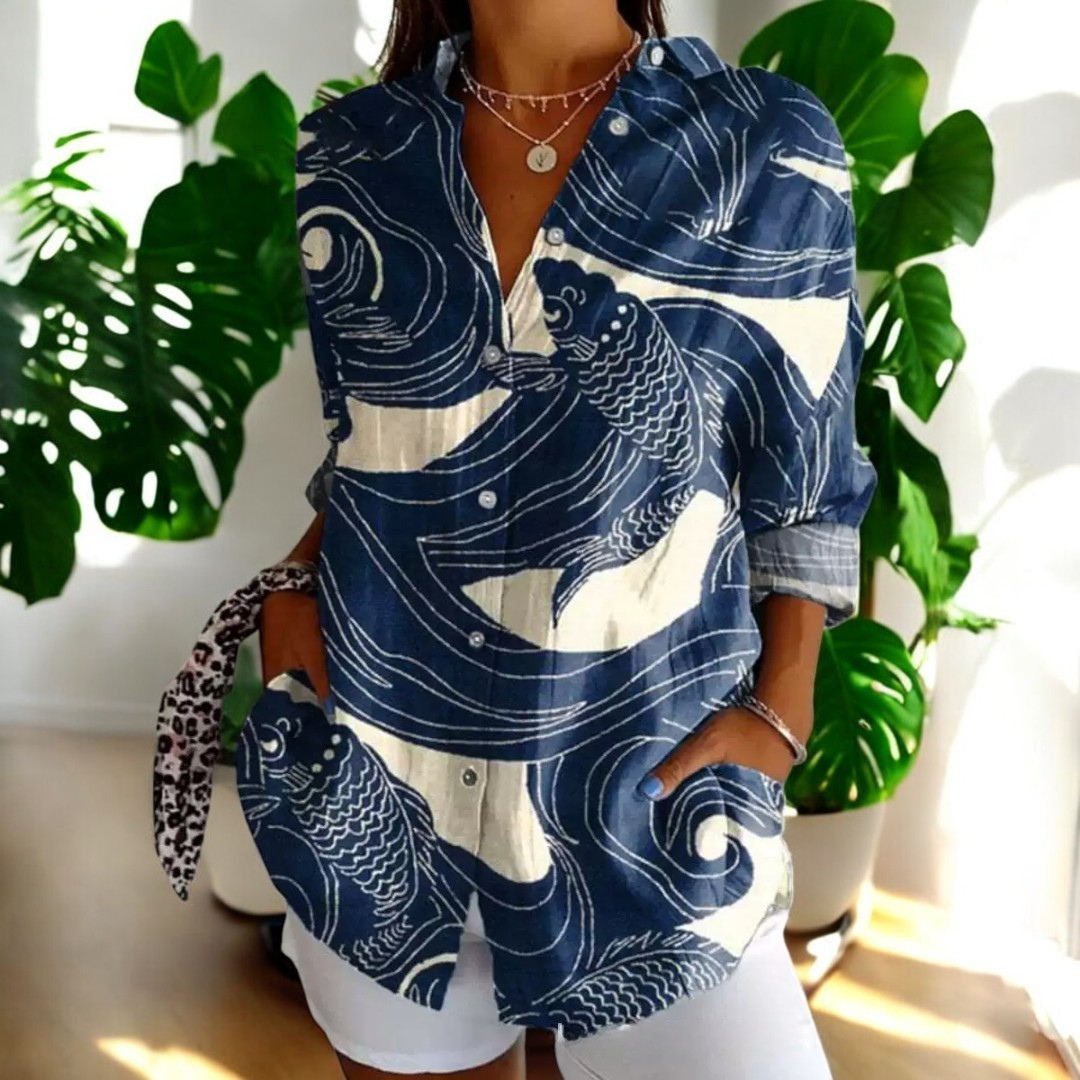 Helena | Vintage Damenbluse mit elegantem Blumenmuster