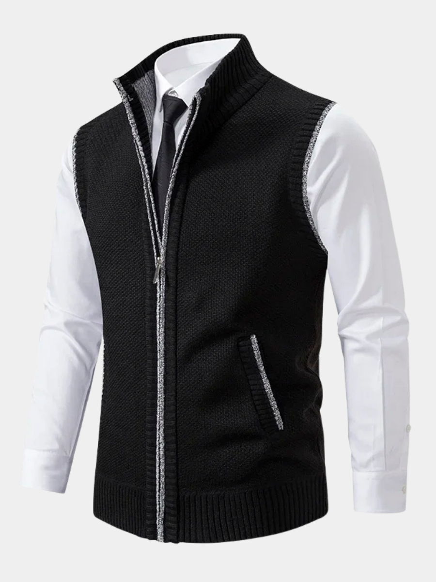 Tim | Elegante Strickweste Herren mit durchgehendem Reißverschluss