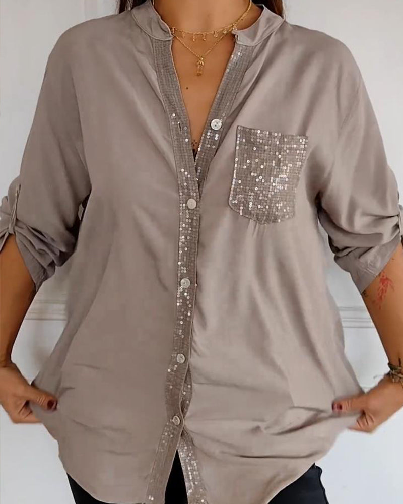 Julia | Modisches Damen Top casual elegant mit funkelnden Details