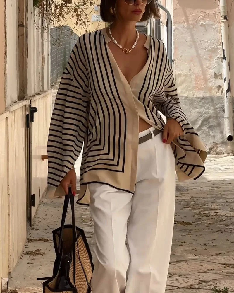 Bianca | Leichte und weiche Bluse mit Streifen