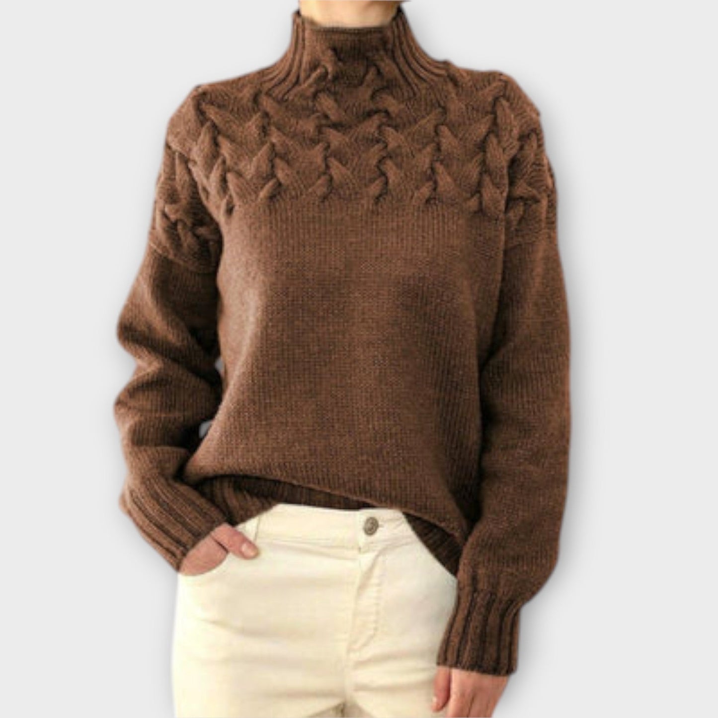 Sofia | Damen Zopfstrickpullover bequem & stilvoll