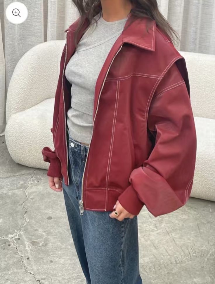 Isabel | Bequeme Damen Lederjacke in Plus Size mit Zipper