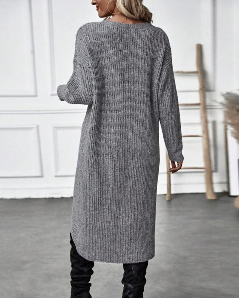 Nina | Stilvolles Damen Strickkleid lang & gemütlich tragbar