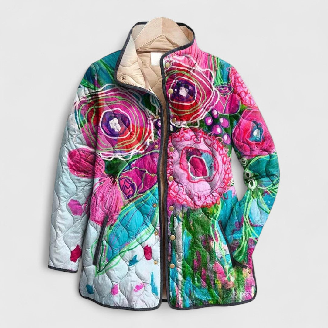 Lara | Stylische Damenjacke Mit Gequiltetem Blumenprint