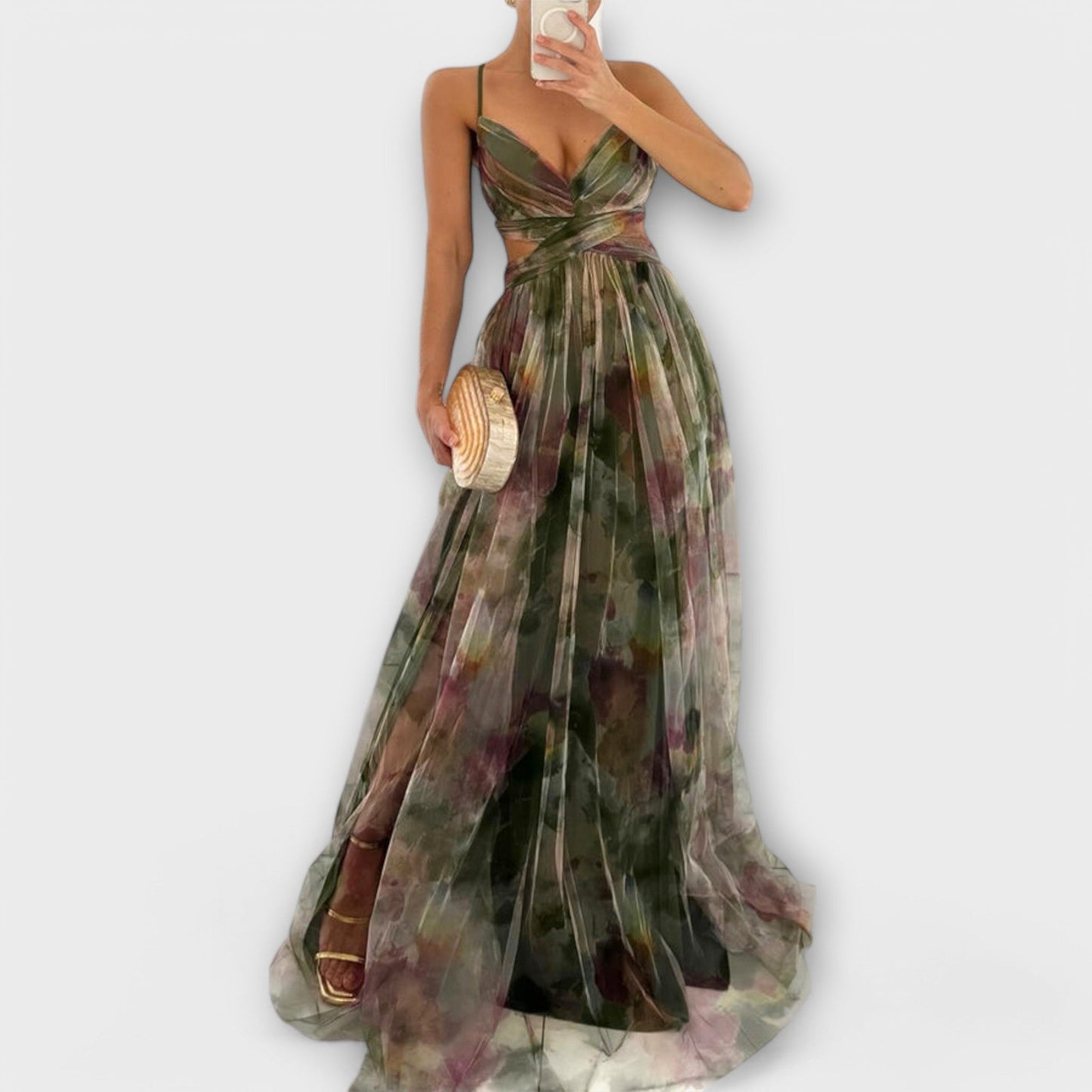 Isabella | Elegantes Mesh Maxikleid für Damen