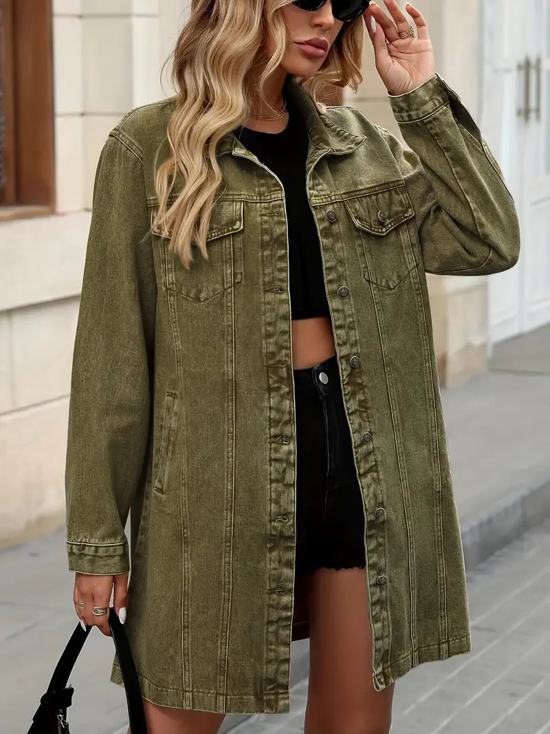 Helena | Klassische Jeansjacke Damen mit praktischen Taschen
