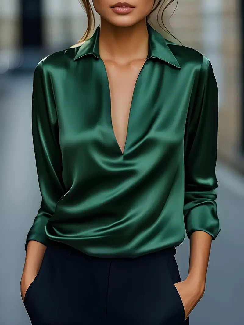 Carla | Schicke Bluse mit V-Ausschnitt für Damen