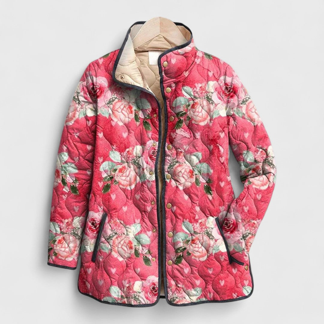 Lara | Stylische Damenjacke Mit Gequiltetem Blumenprint