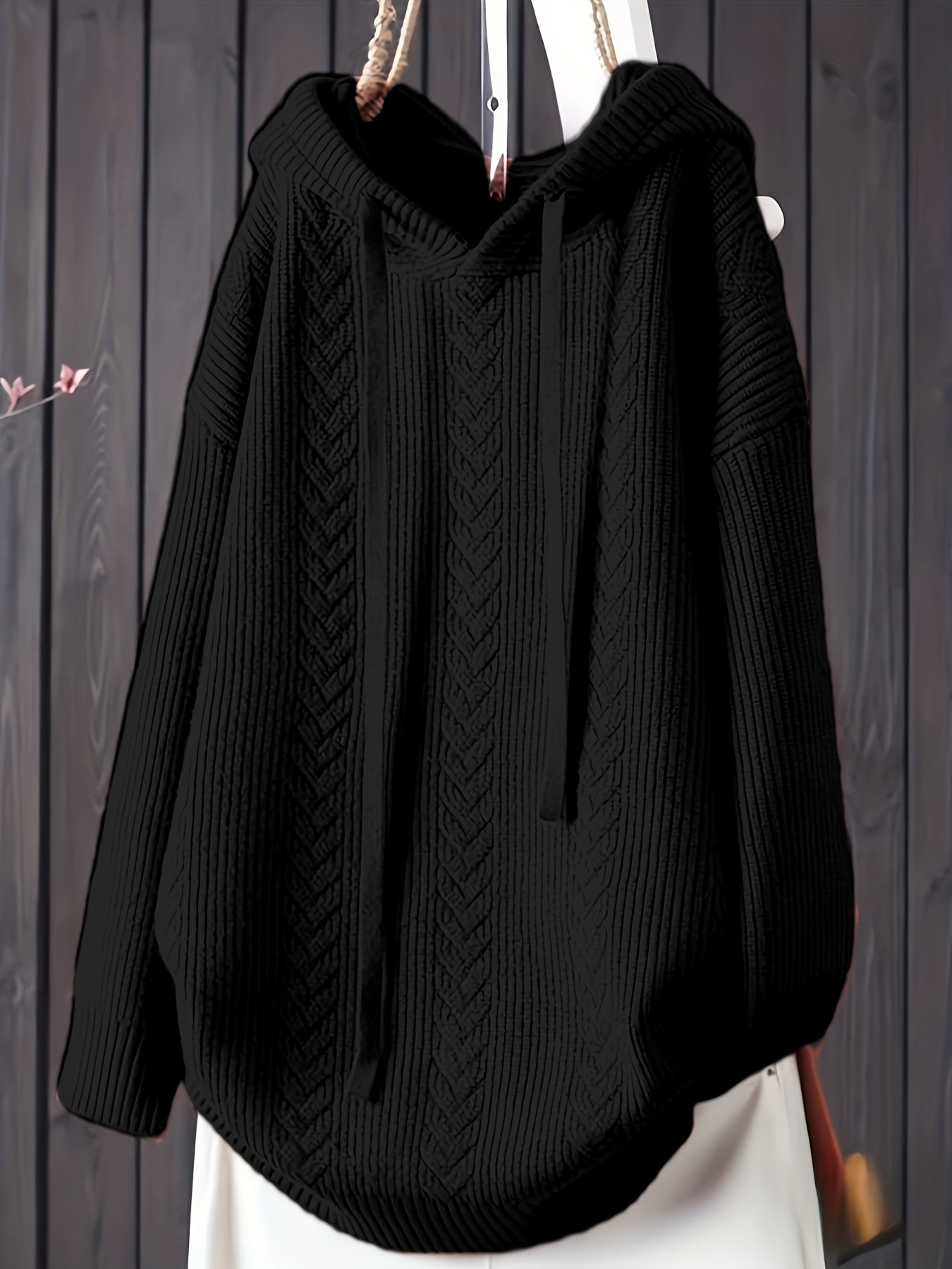 Helena | Lässiger Strick-Kapuzenpullover mit langen Ärmeln