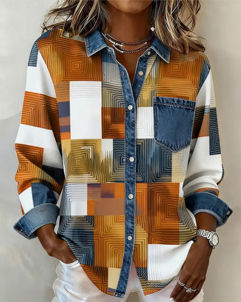 Paula | Damen Shirt modern & farbig mit stilvollem Kragen