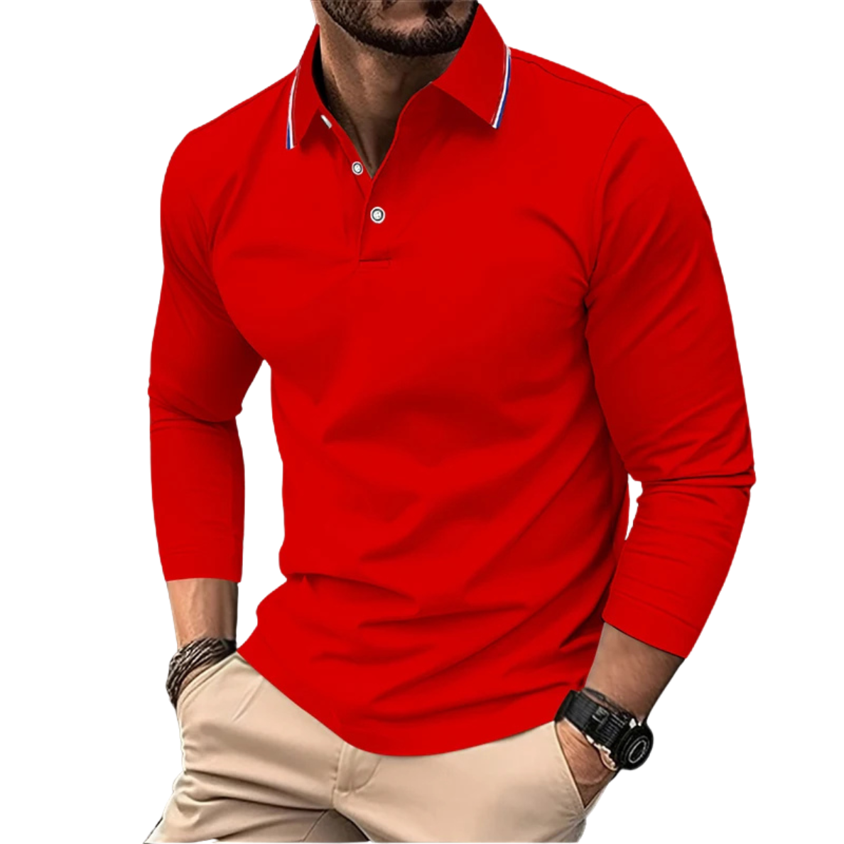 Rafael | Premium Polo Herren stilvoll mit kontrastierendem Kragen