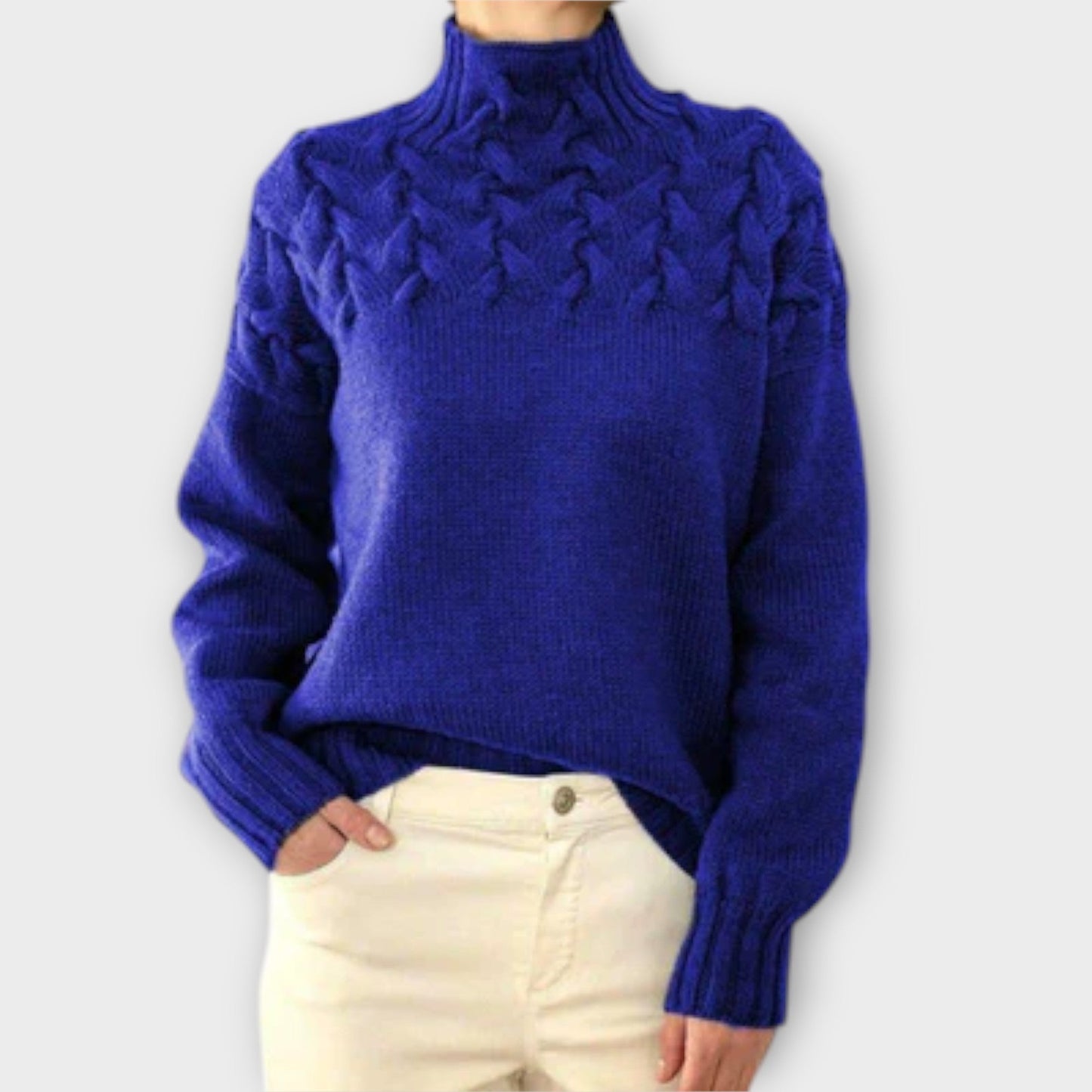 Sofia | Damen Zopfstrickpullover bequem & stilvoll