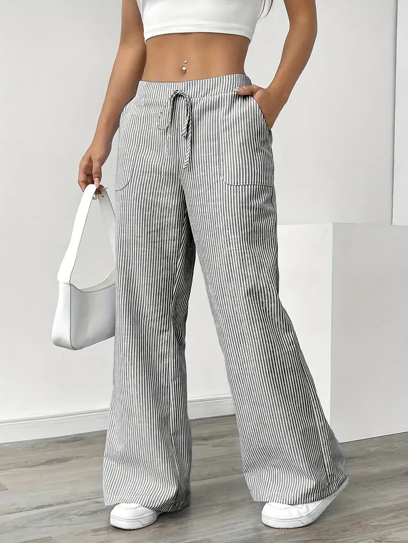 Clara | Elegante gestreifte Hose mit praktischen Taschen