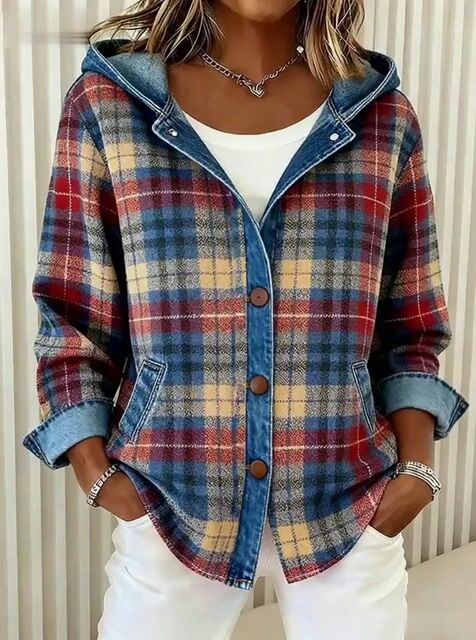 Mona | Damen-Jeansjacke im modernen Kapuzen-Design