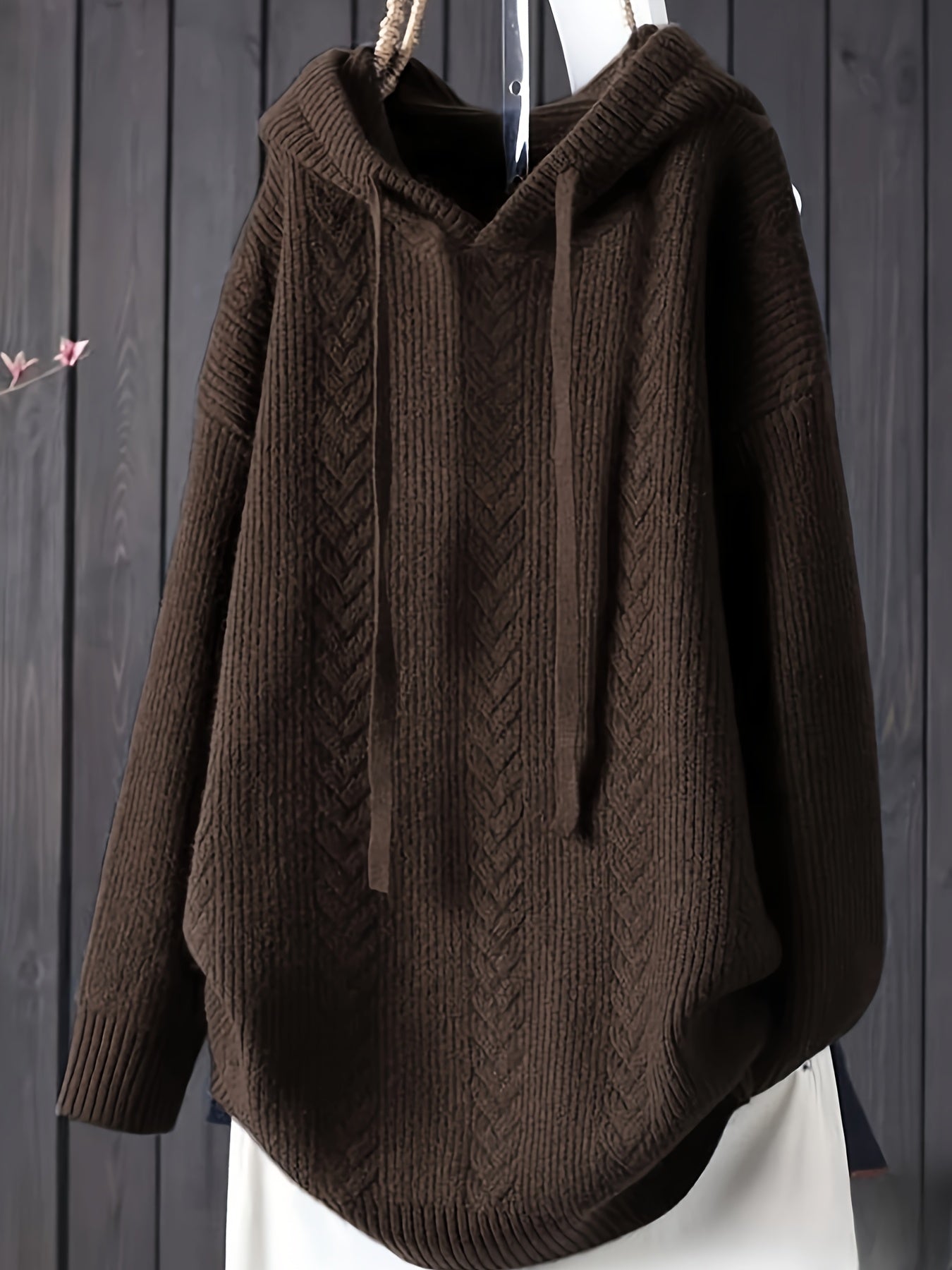 Helena | Lässiger Strick-Kapuzenpullover mit langen Ärmeln