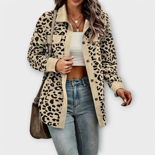 Lena | Damen Hemdjacke modern im Leopardenlook