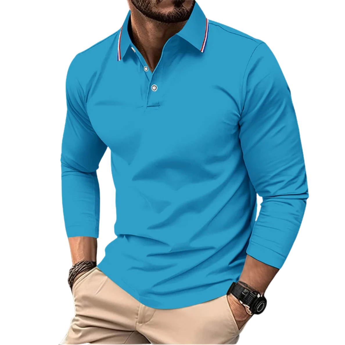 Rafael | Premium Polo Herren stilvoll mit kontrastierendem Kragen