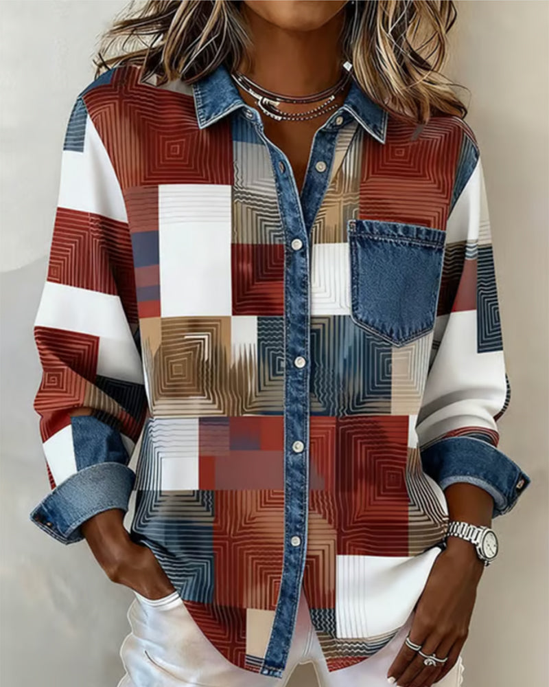 Paula | Damen Shirt modern & farbig mit stilvollem Kragen