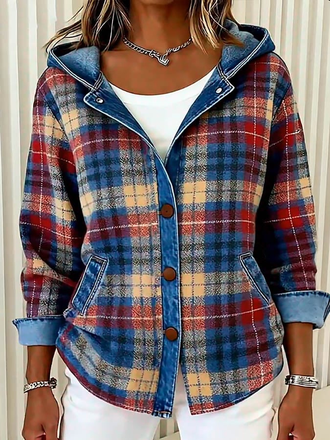 Mona | Damen-Jeansjacke im modernen Kapuzen-Design