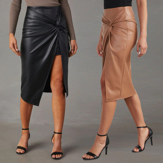 Miriam | Eleganter Midirock aus Leder im modernen Schnitt