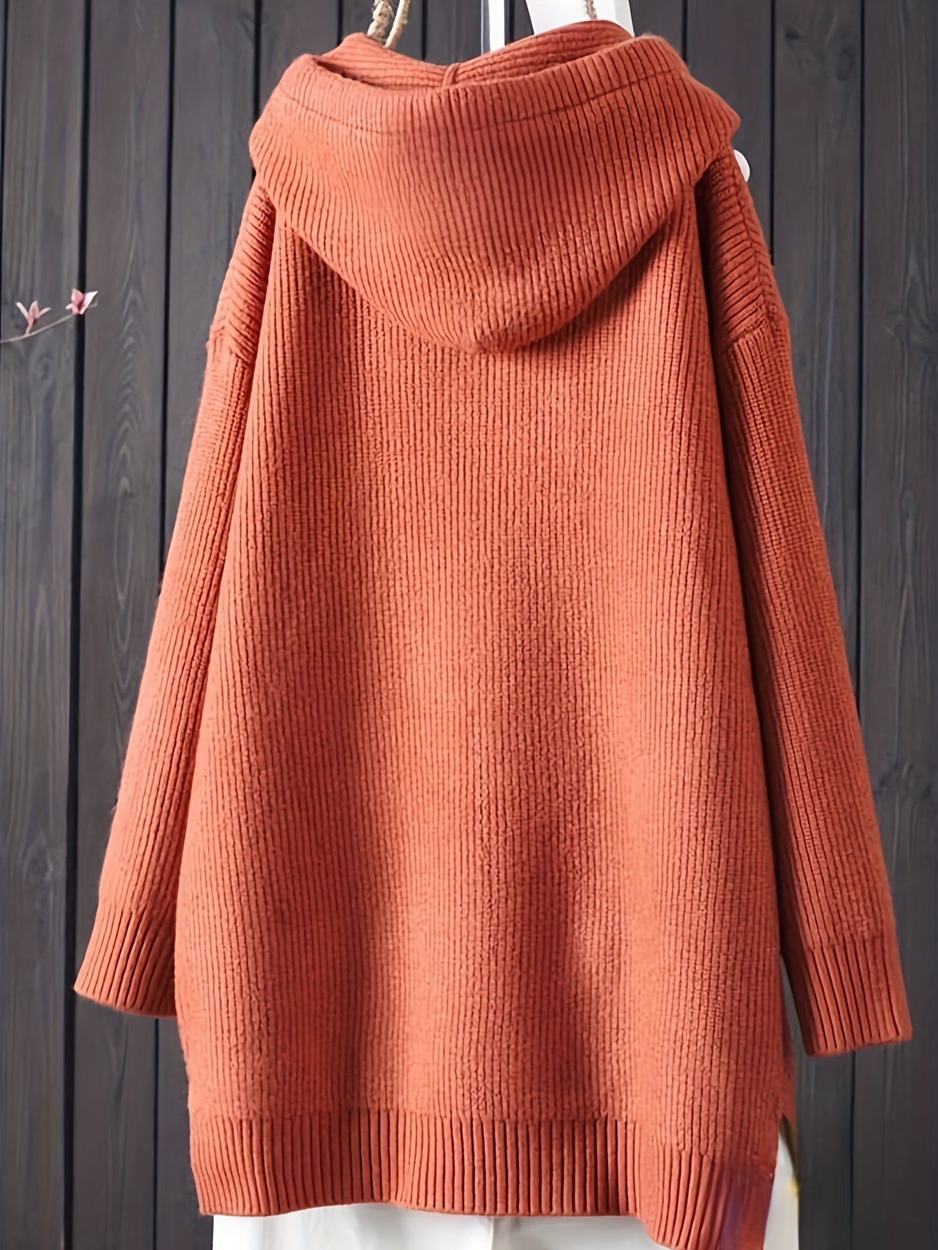 Helena | Lässiger Strick-Kapuzenpullover mit langen Ärmeln