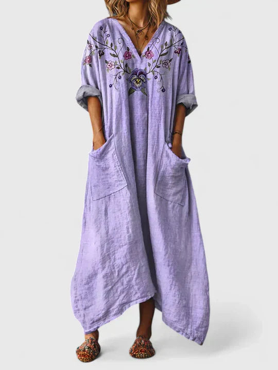 Mia | Damen Maxikleid lang lässig und stilvoll