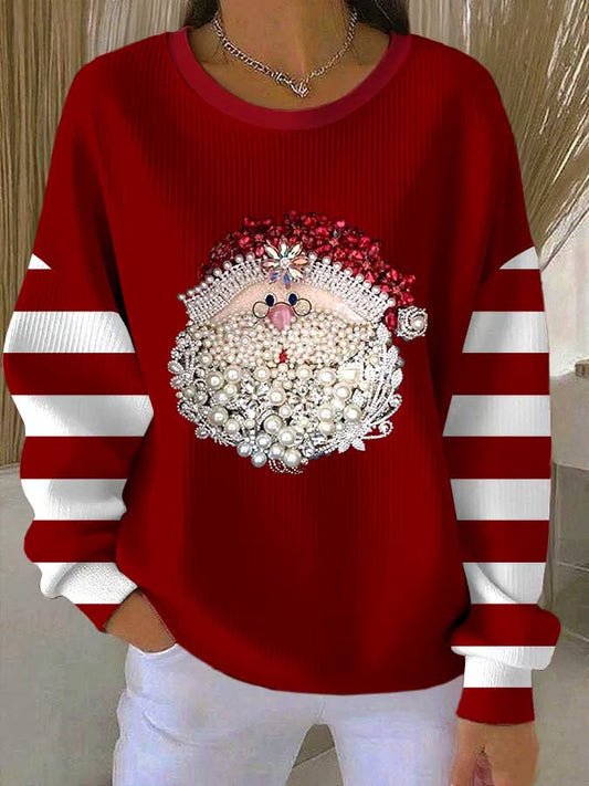 Kira | Damen Pullover Weihnachten Mit Santa & Festmotiven
