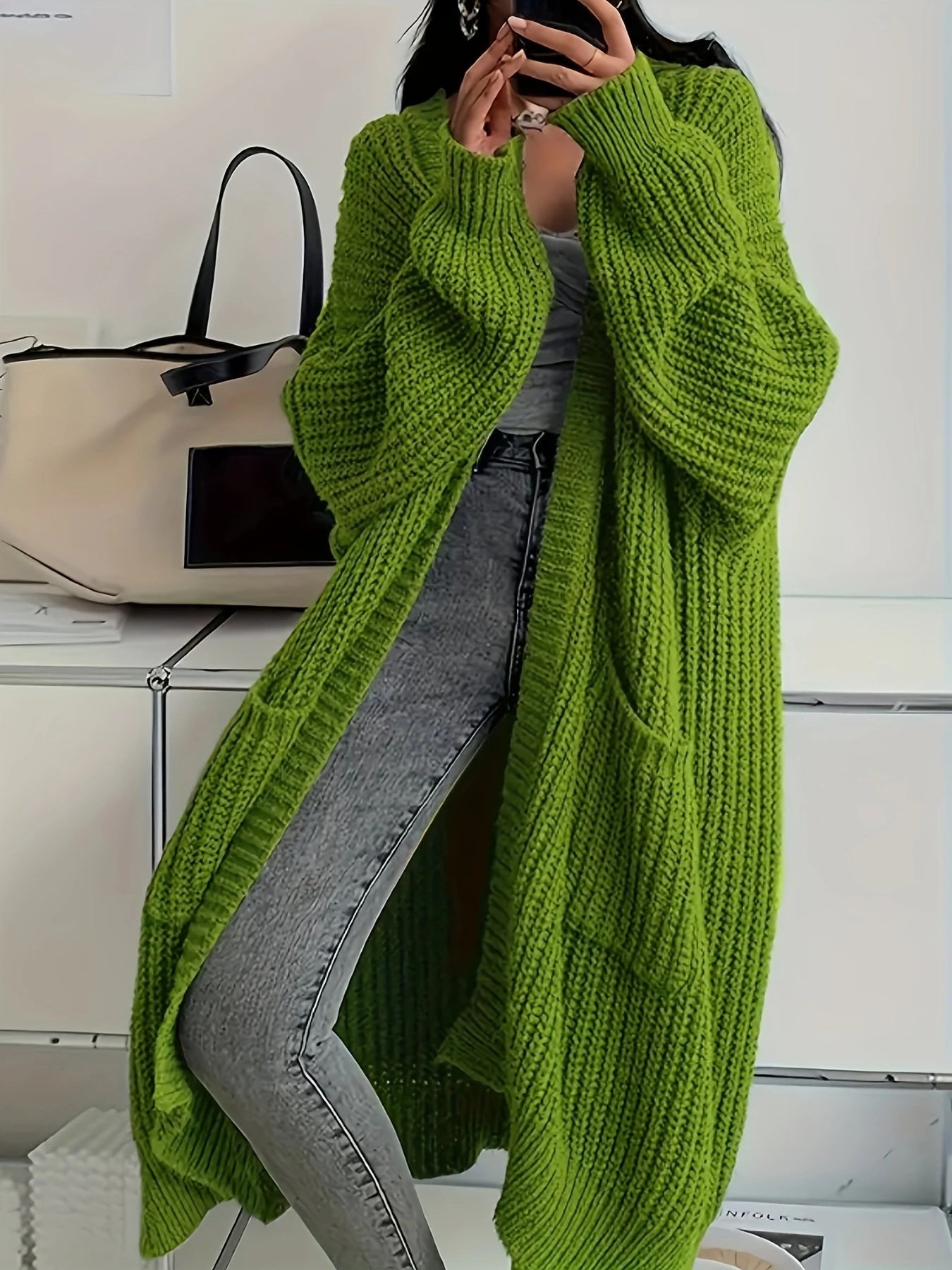 Helena | Damen Longline Cardigan klassisch stilvoll