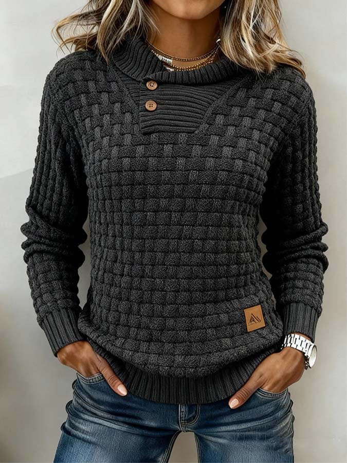 Mara | Casual Damenpullover schlicht mit modernem Kragen
