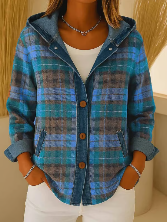 Mona | Damen-Jeansjacke im modernen Kapuzen-Design