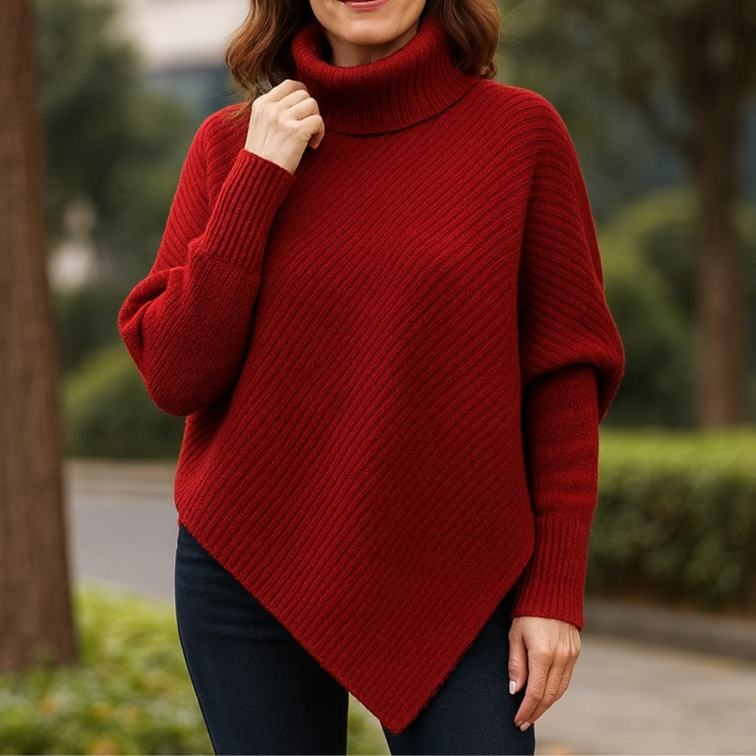 Marlene | Oversized Poncho Damenpullover Lässig Gestylt