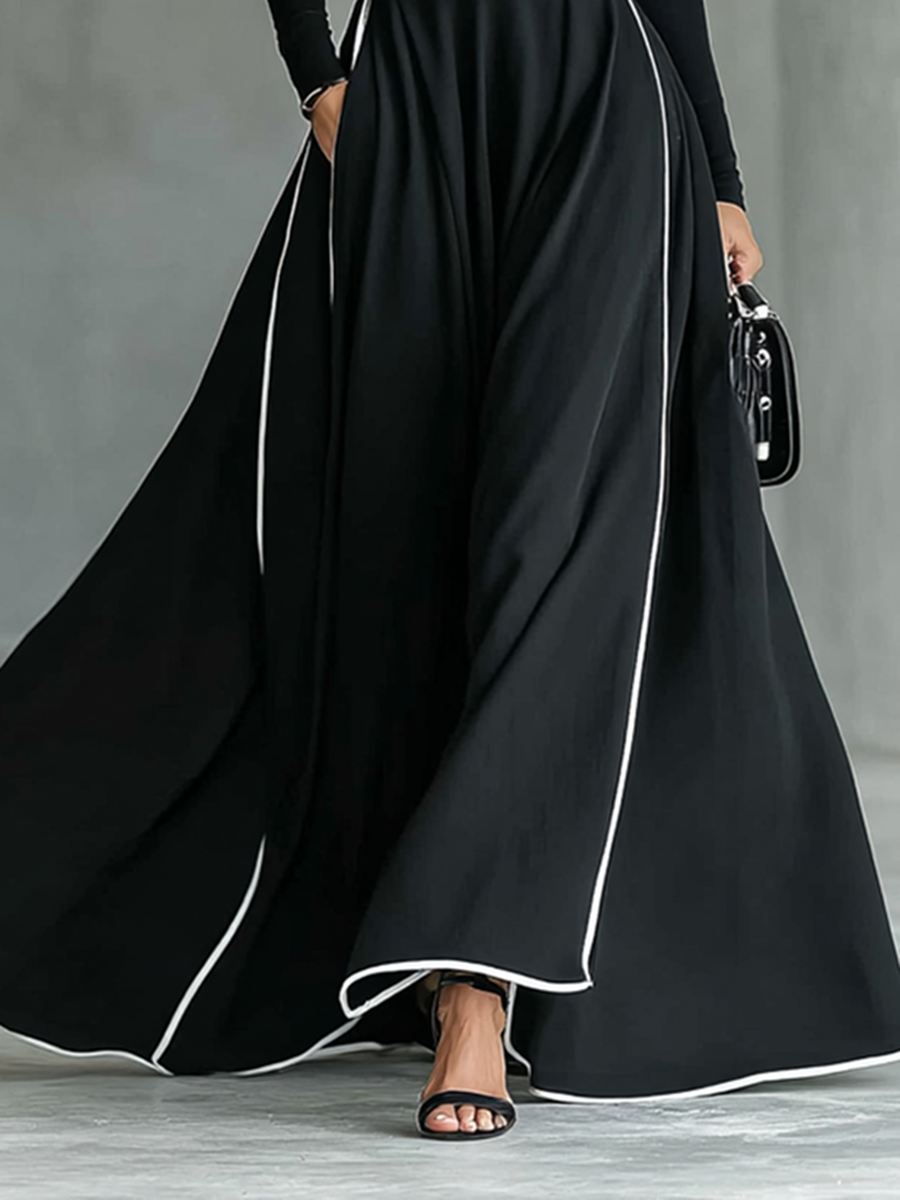 Leonie | Elegantes Langkleid mit schmalem Taillengürtel