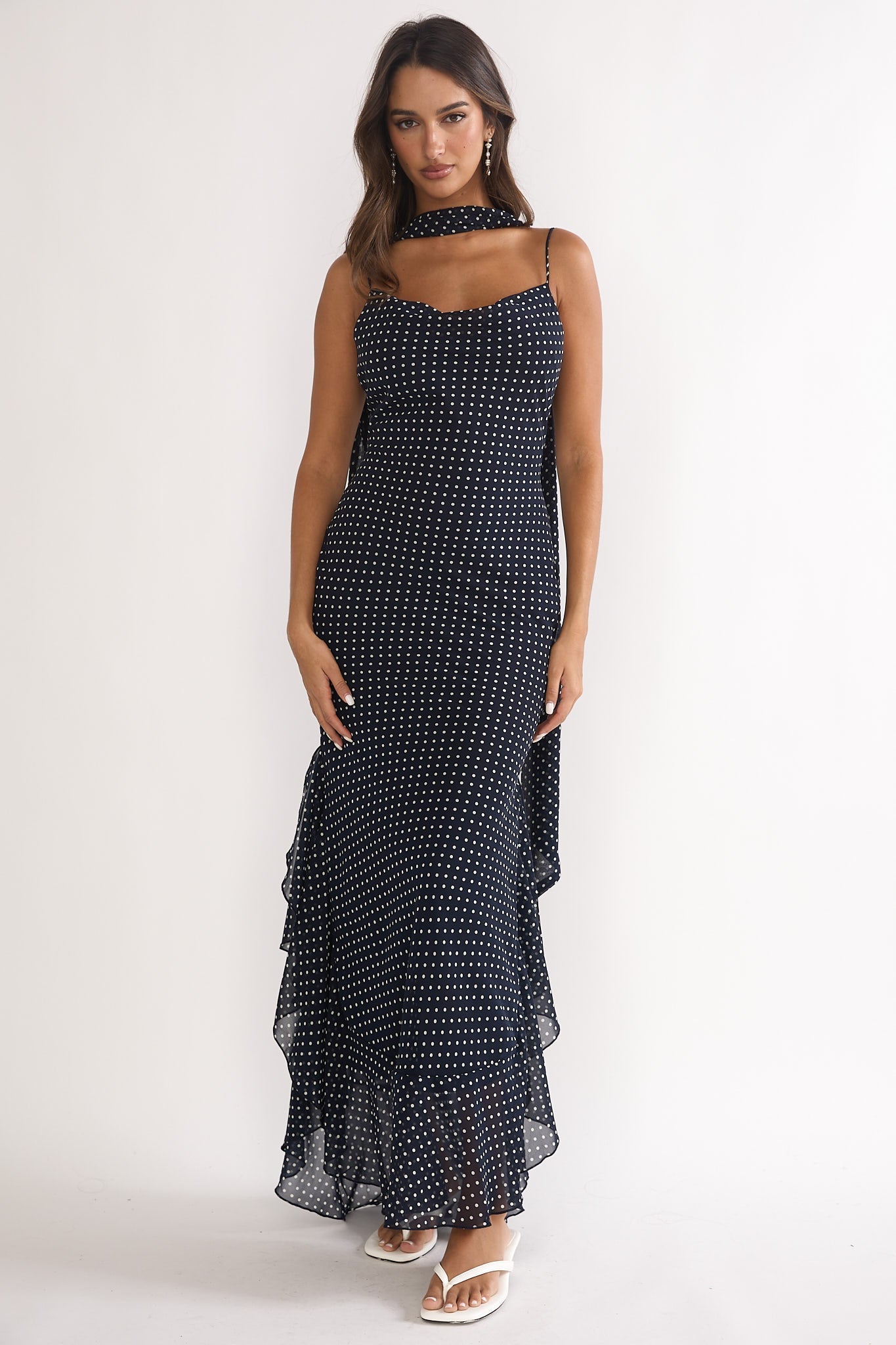 Nina | Damen Maxikleid navy modern elegant