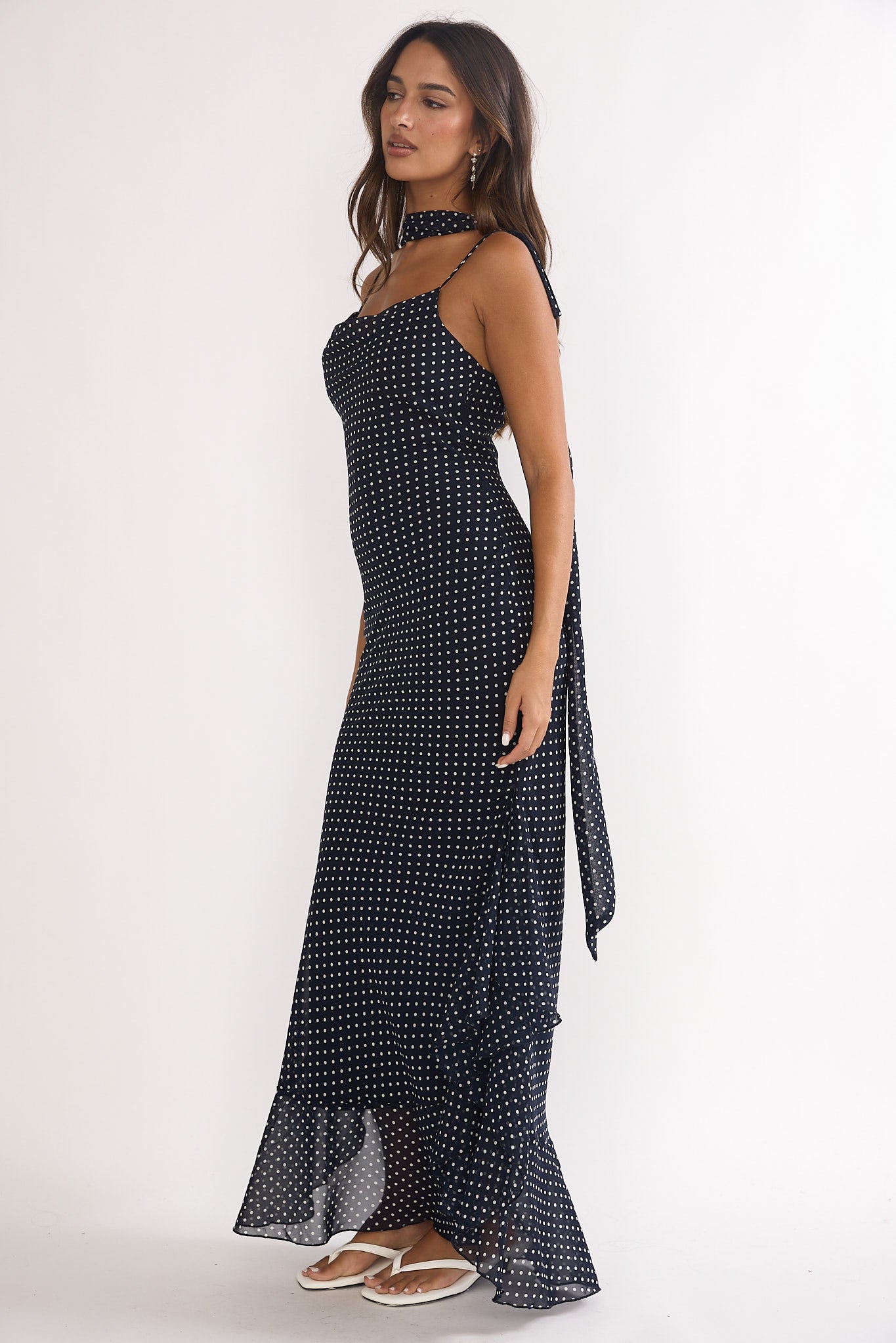 Nina | Damen Maxikleid navy modern elegant