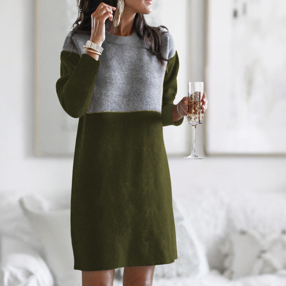 Hanna | Damen Strickpullover Kleid gemütlich & elegant