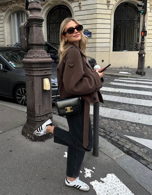 Claudia | Cropped Mantel Damen stilvoll geschnitten
