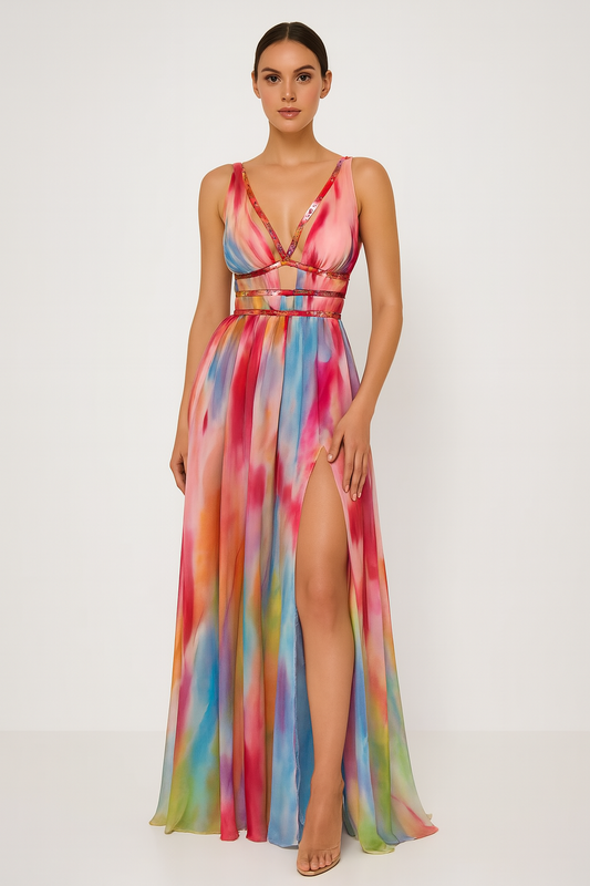 Clara | Gemaltes Maxikleid für stilvolle Auftritte
