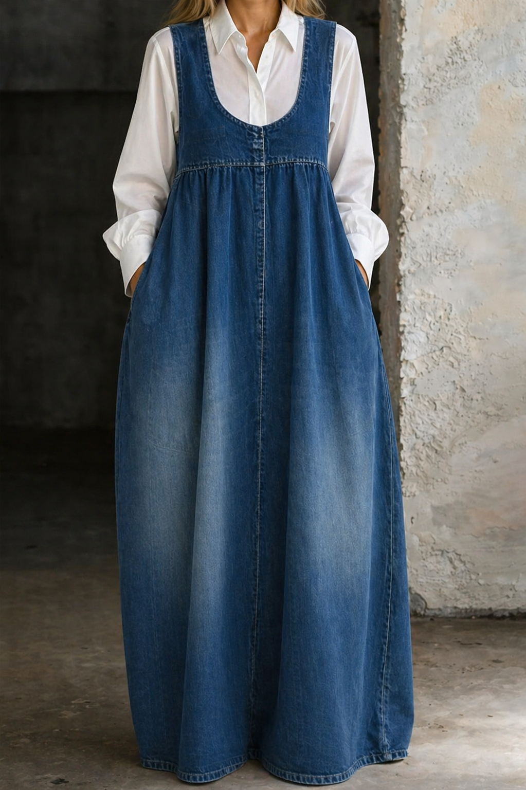 Livia | Modisches Denim Westen Kleid Damen Chic