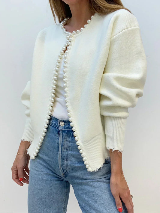 Isabella | Stilvoller Damen-Cardigan mit Perlendekor