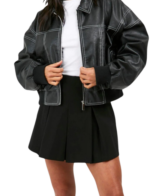 Isabel | Bequeme Damen Lederjacke in Plus Size mit Zipper
