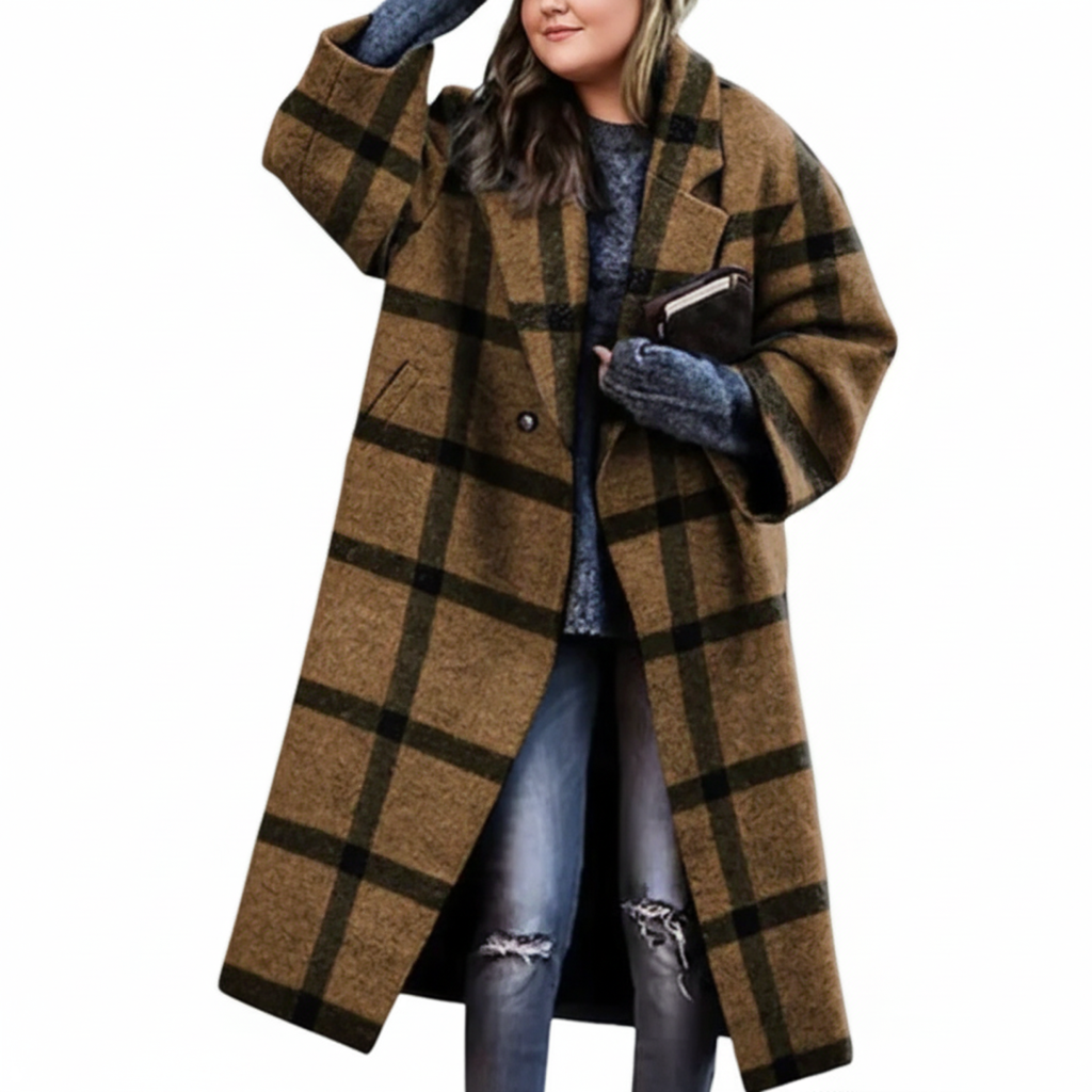 Mara | Damen Wollmantel lang – stylisch & große Größen