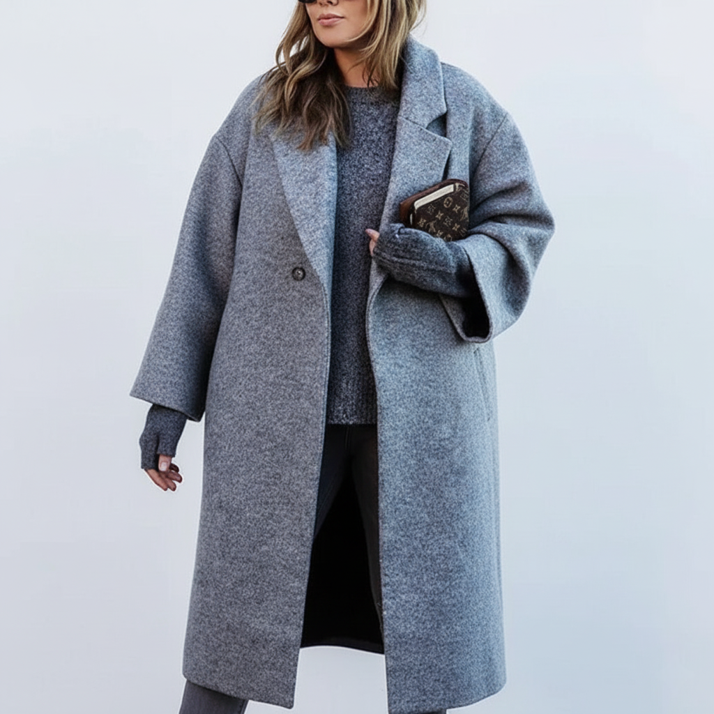 Mara | Damen Wollmantel lang – stylisch & große Größen